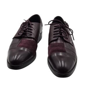 Coach Waverly Patchwork Shoes Womens Size 8 Purple Leather Oxford Cap Toe Flats